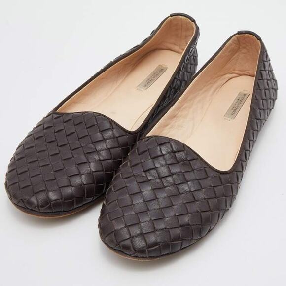 Bottega Veneta Dark Brown Intrecciato Leather Smoking Slippers sz. 36.5 eu - Picture 2 of 10